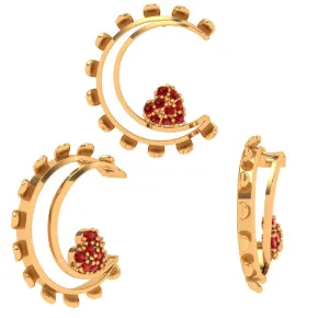 14k Semi Lunar Gold Pendant For Any Occasion