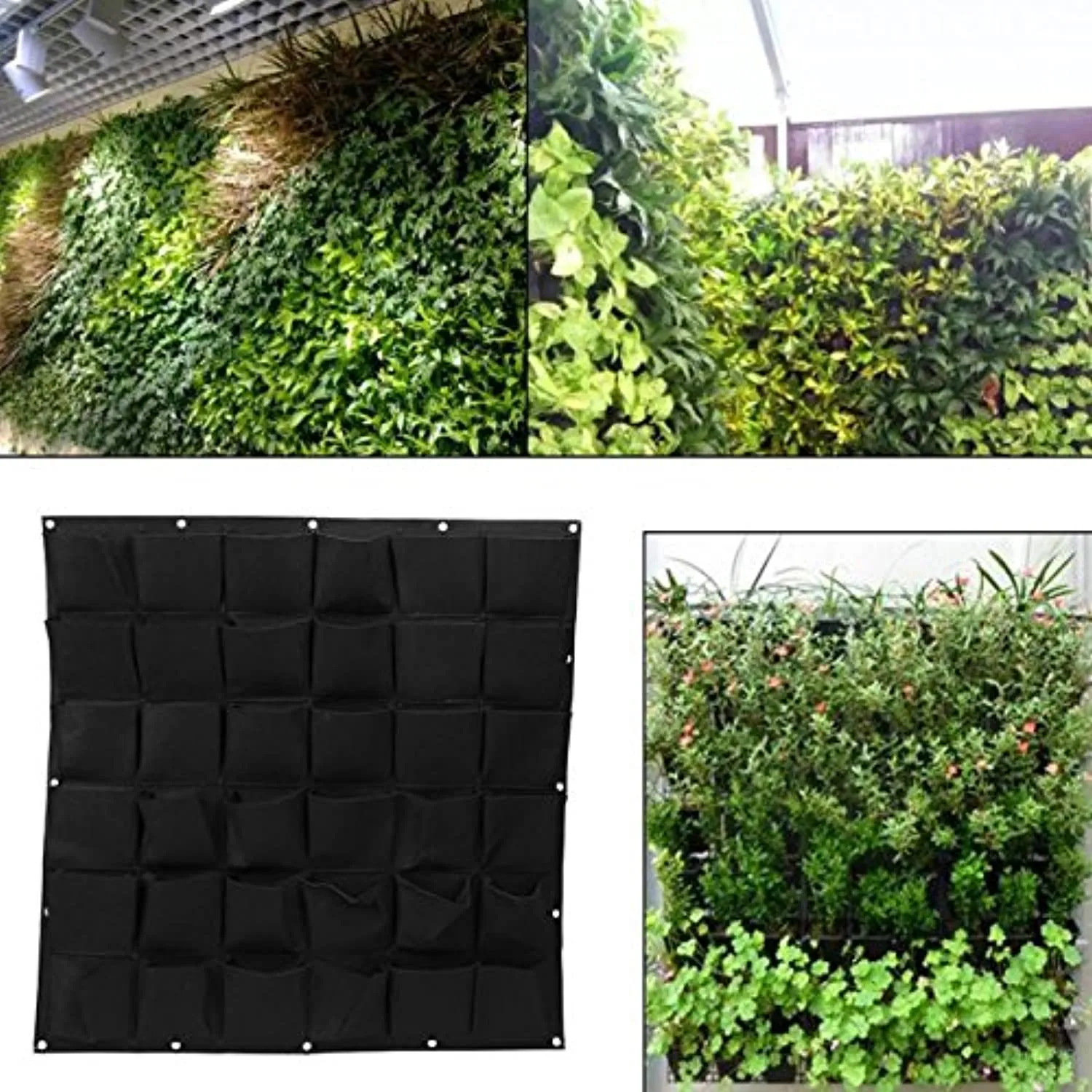 36 pocket vertical wall-mounted garden planter indoor / outdoor flower and vegetable planting bag