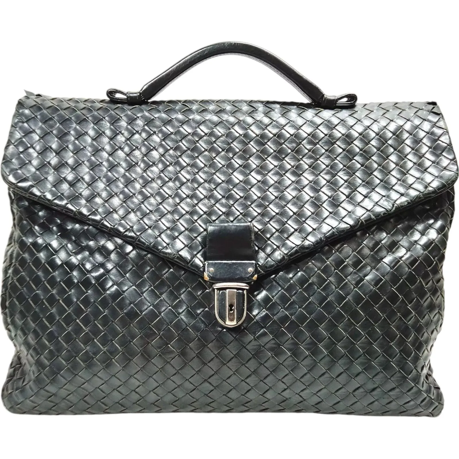 555324AR (X4) Bottega Veneta Hand Bag Black Leather