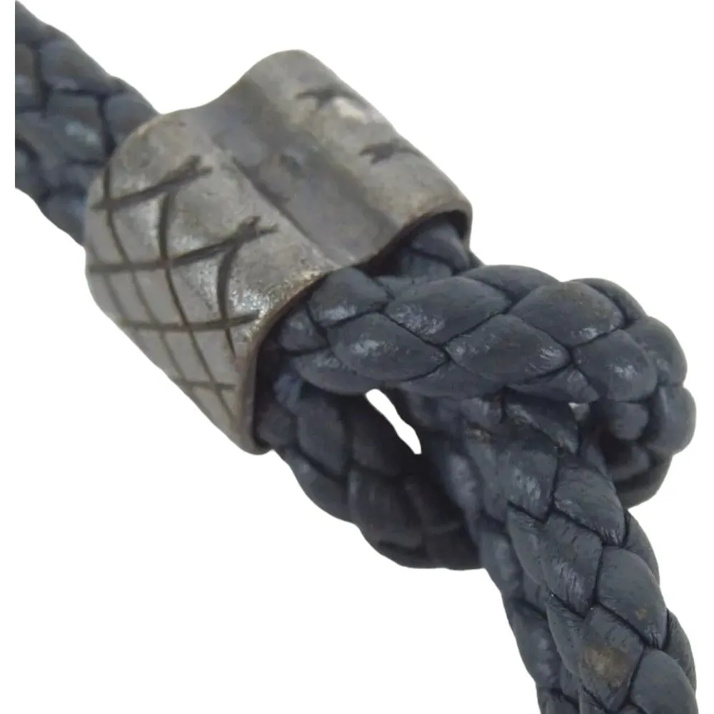 566138AN (S1) Bottega Veneta Bracelet Navy Blue Leather