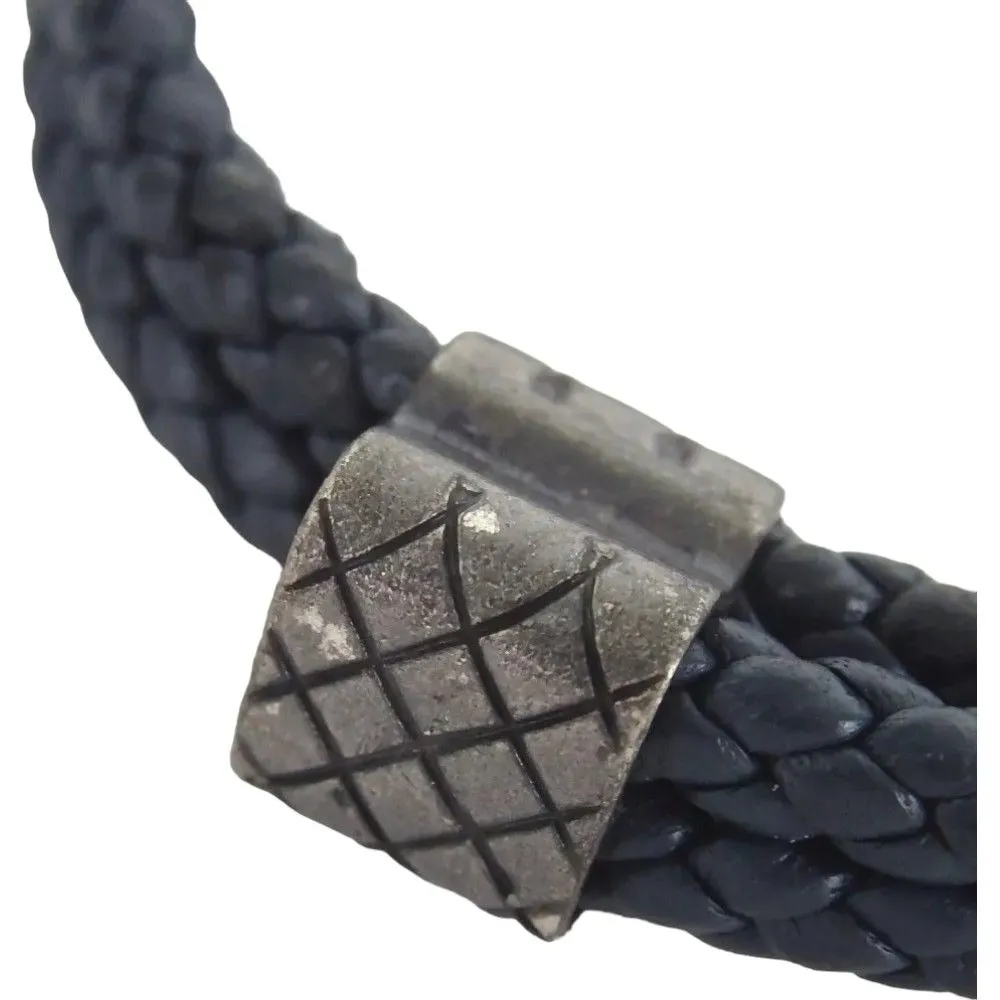566138AN (S1) Bottega Veneta Bracelet Navy Blue Leather