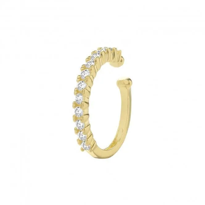 9ct Yellow Gold Zirconia Ear Cartilage Cuff ES1956