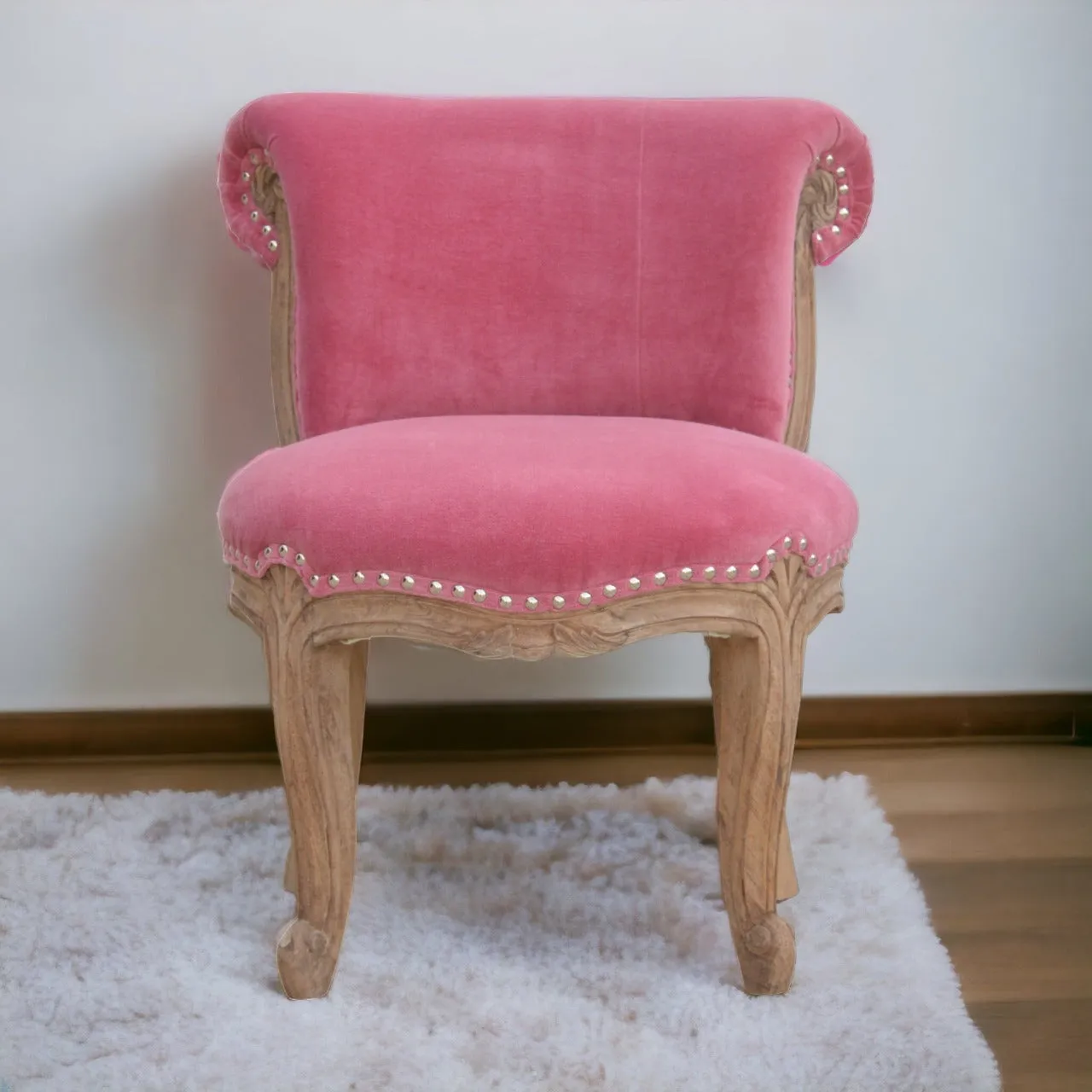 Artisan Pink Velvet Studded Chair