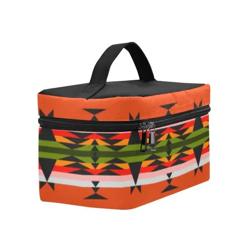 Between the Mountains Orange Cosmetic Bag/Large