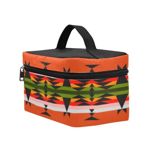 Between the Mountains Orange Cosmetic Bag/Large
