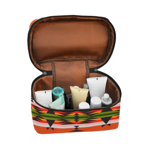 Between the Mountains Orange Cosmetic Bag/Large