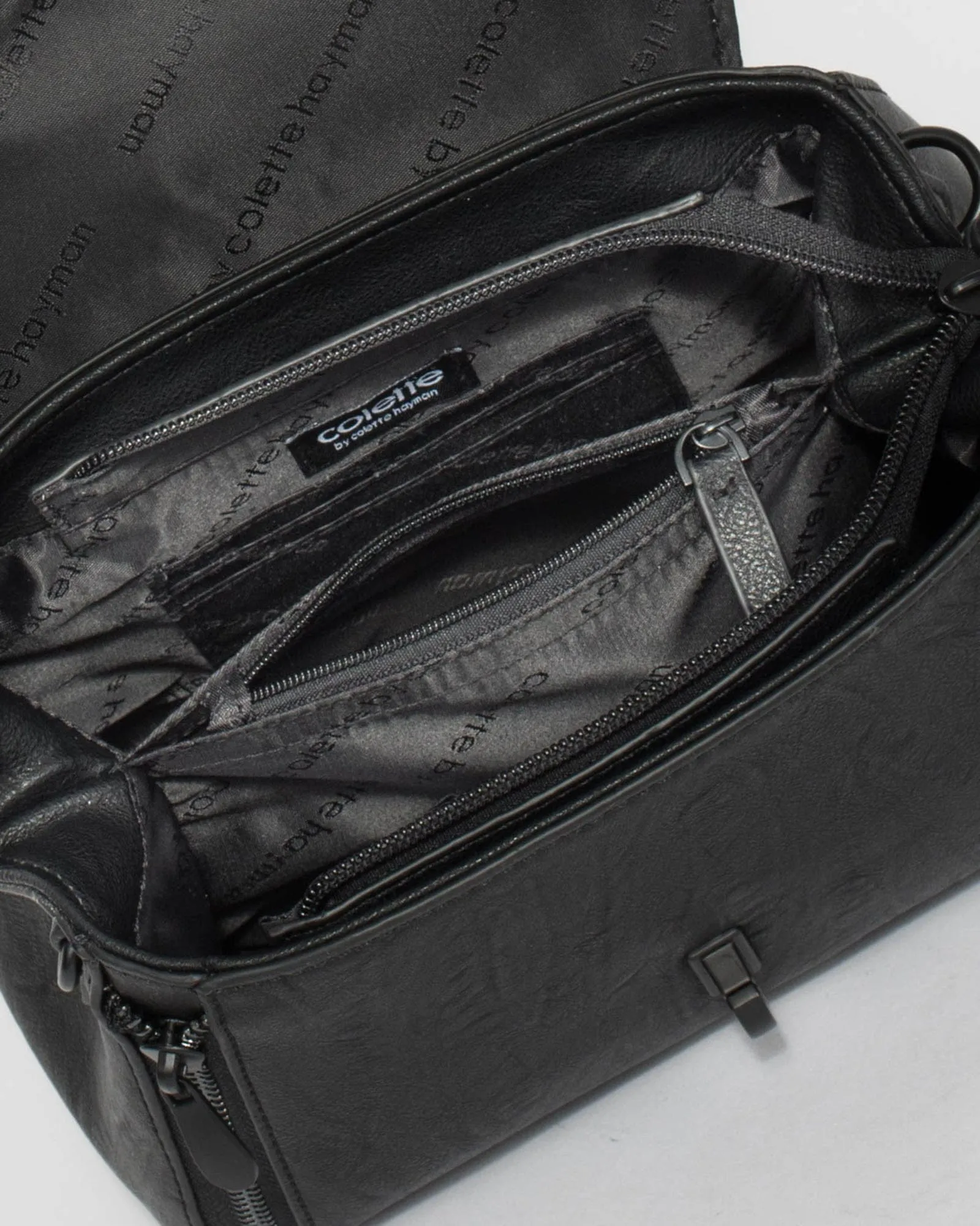 Black Alix Lock Top Handle Bag