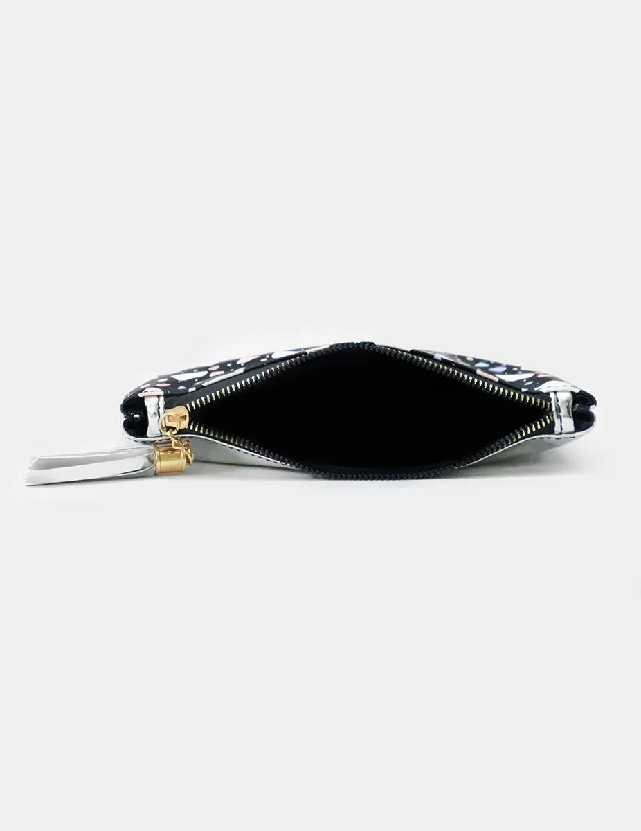 Black Cookie Printed Silver Carry-All Pouch | Modern Myth