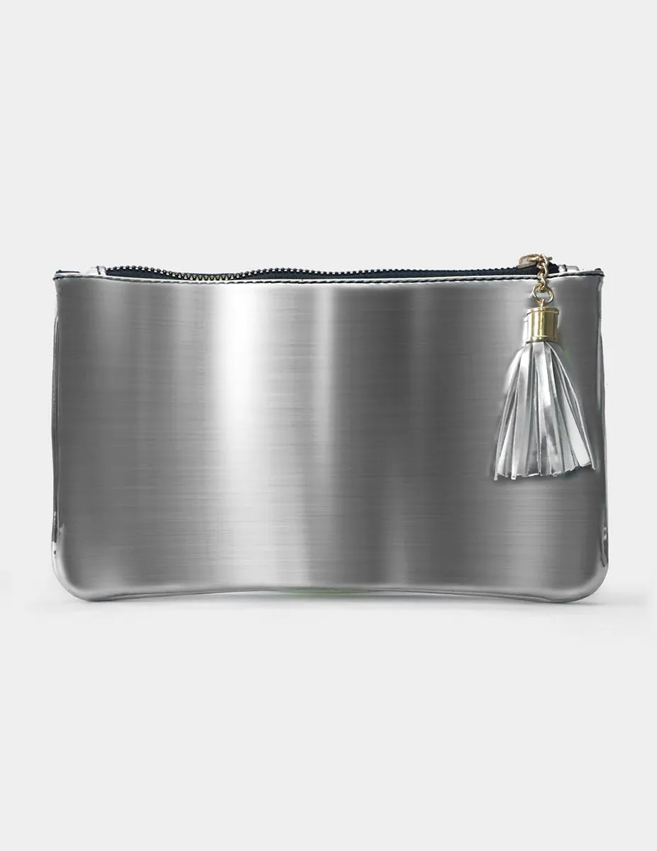 Black Cookie Printed Silver Carry-All Pouch | Modern Myth