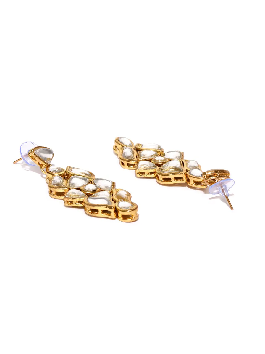 Black Gold-Plated Kundan Studded Multi-Stranded Handcrafted Rani Haar Necklace Set
