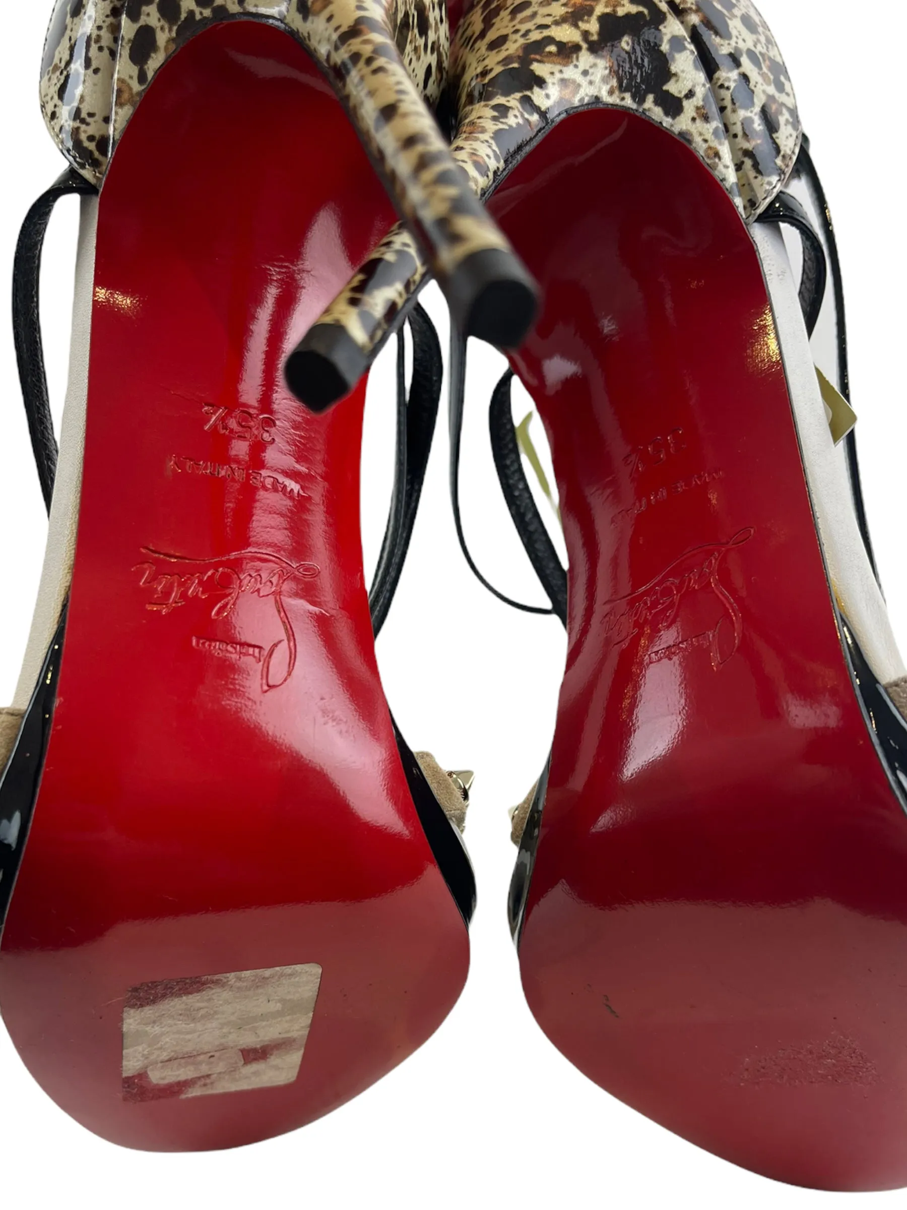 Christian Louboutin Printed Strap Heels - UK 2.5 / EU 35.5