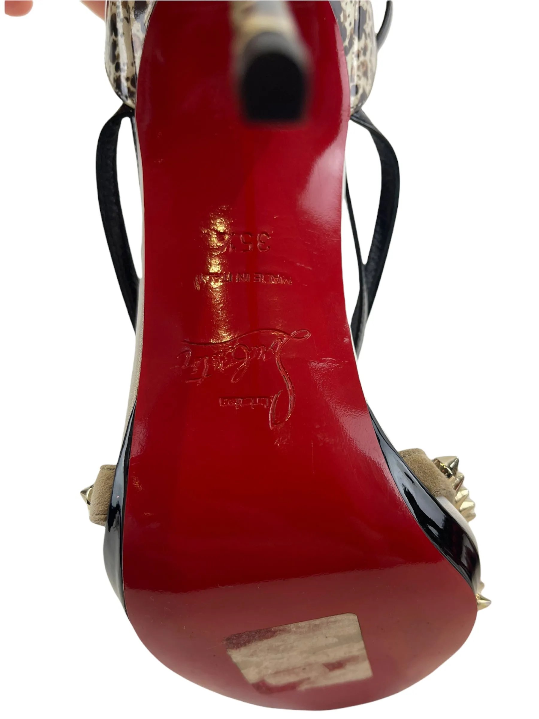 Christian Louboutin Printed Strap Heels - UK 2.5 / EU 35.5