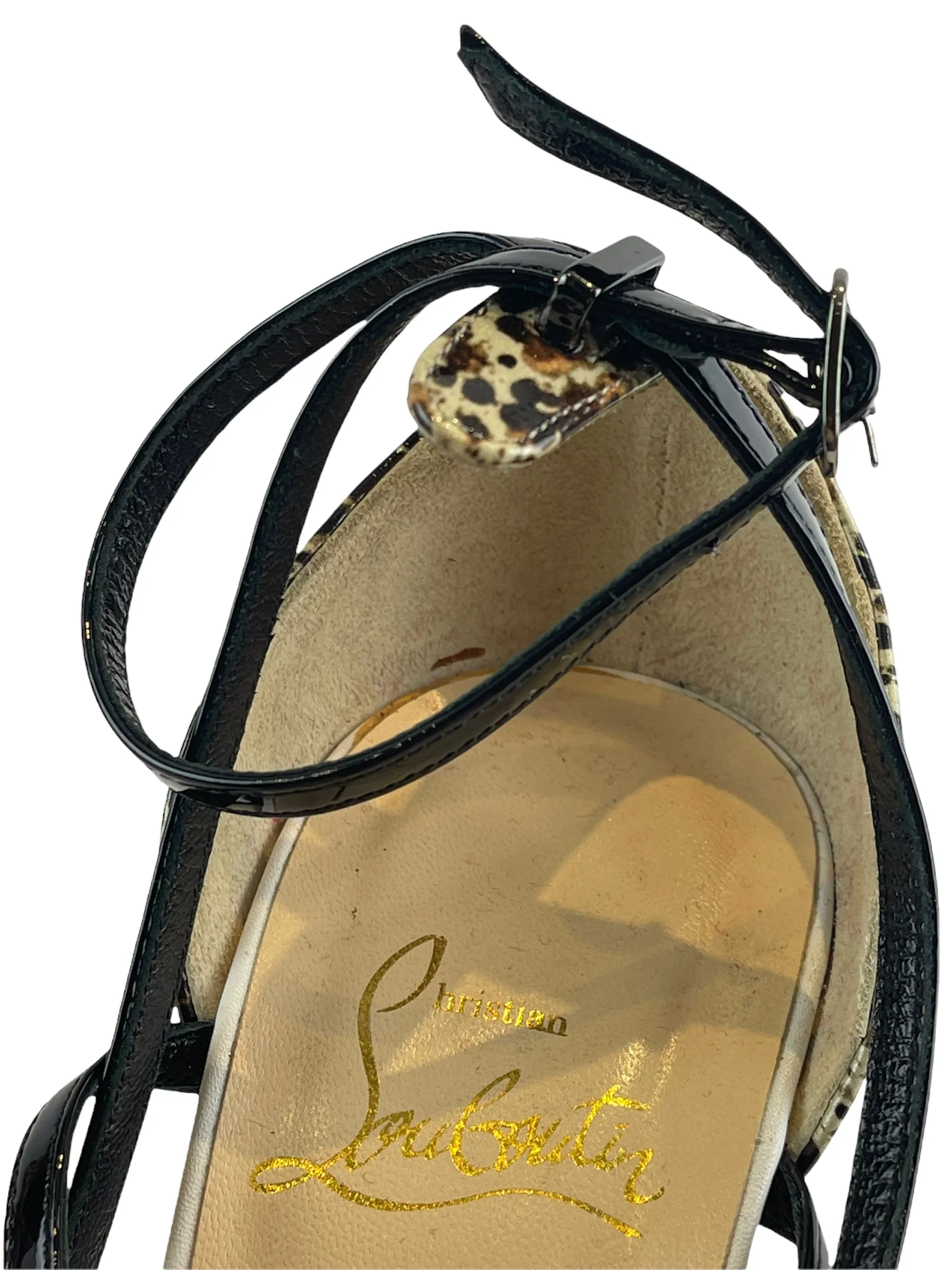 Christian Louboutin Printed Strap Heels - UK 2.5 / EU 35.5