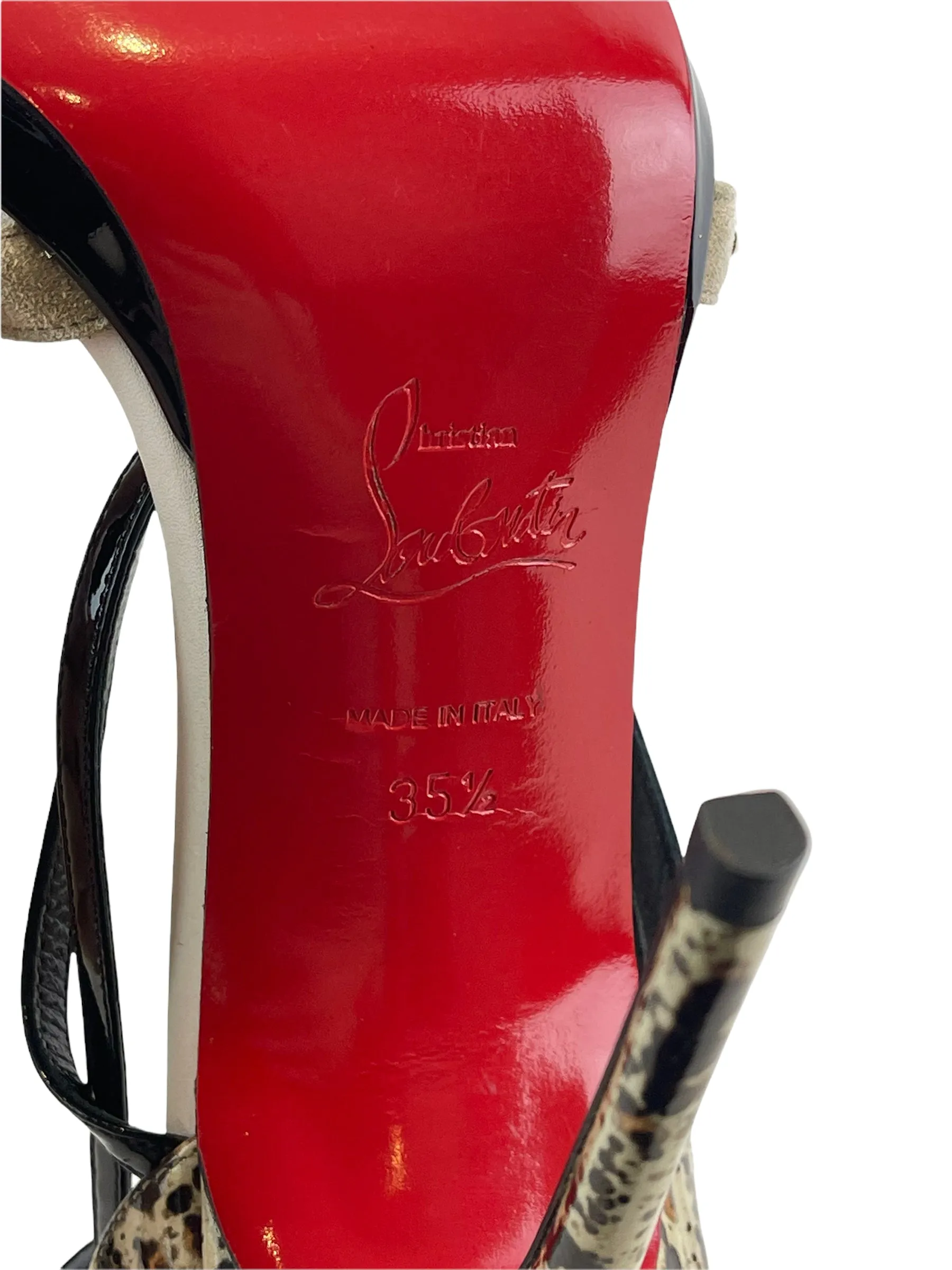 Christian Louboutin Printed Strap Heels - UK 2.5 / EU 35.5