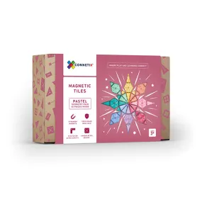 Connetix Tiles Magnetic Building Tiles Pastel Geometry Pack – 40 Piece Set