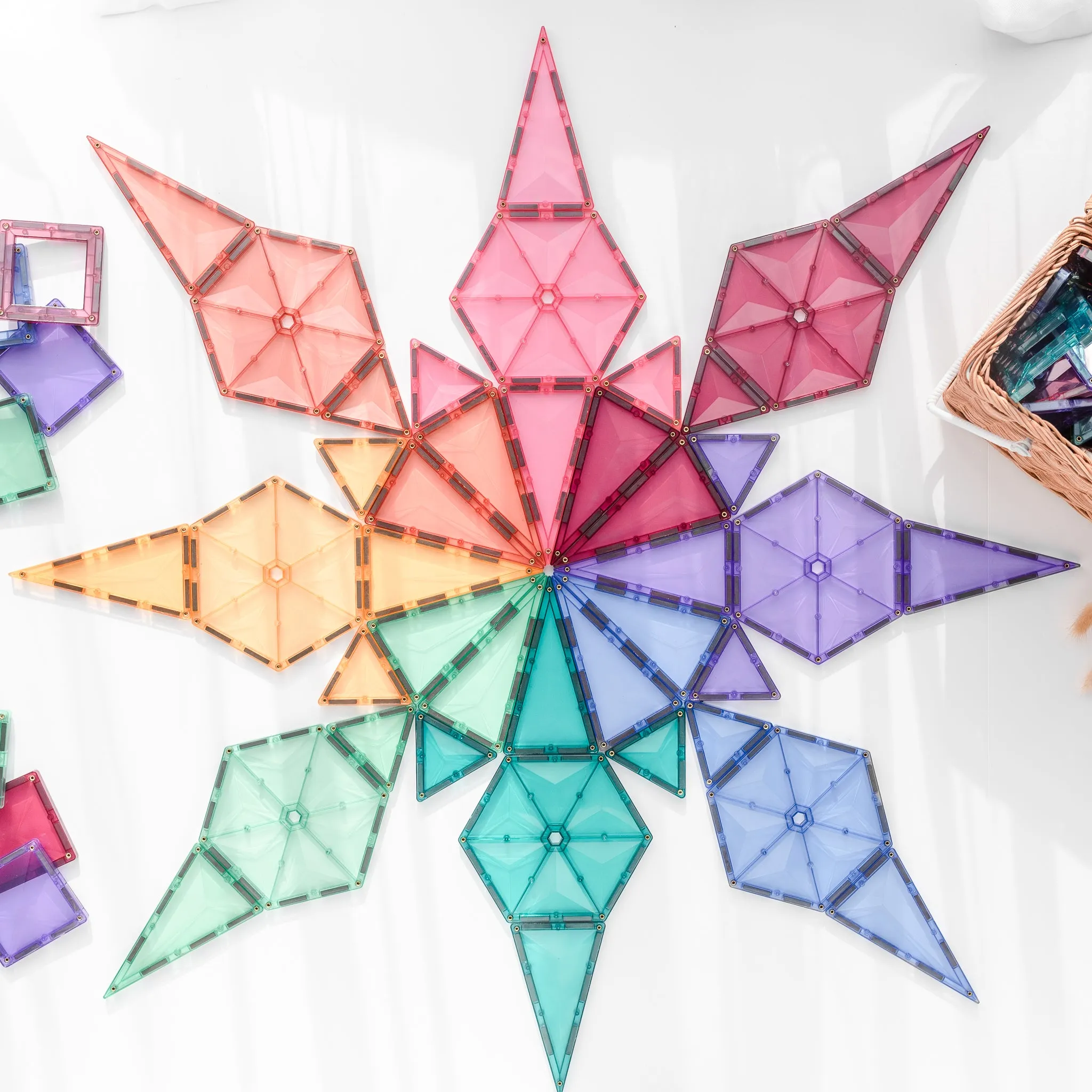 Connetix Tiles Magnetic Building Tiles Pastel Geometry Pack – 40 Piece Set