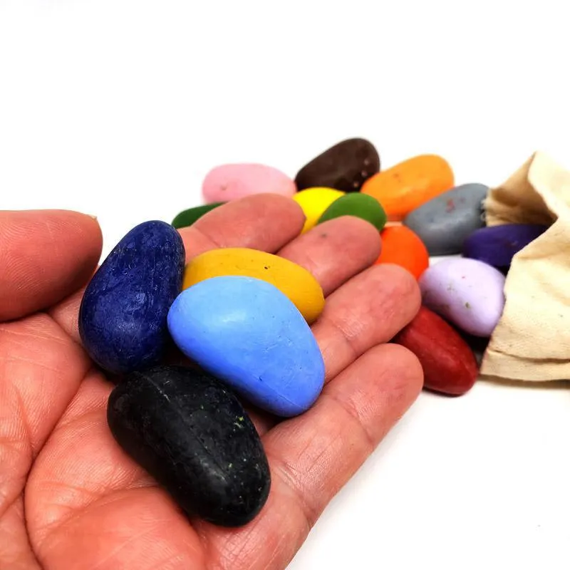 Crayon Rocks - 16 Colors in a Muslin Bag (Boxed) by Crayon Rocks
