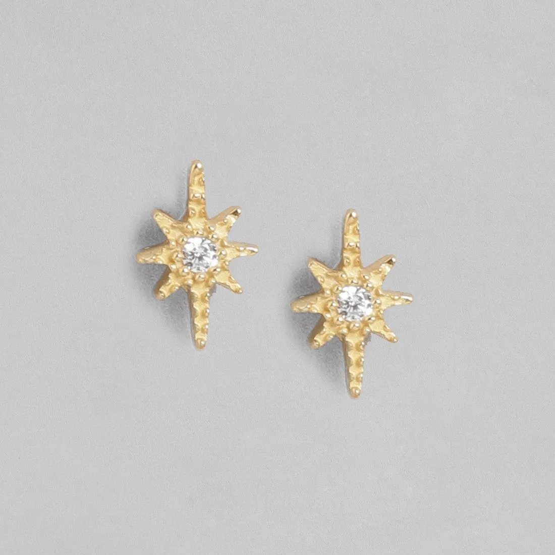 Elongated Star CZ Studded 925 Sterling Silver Earrings