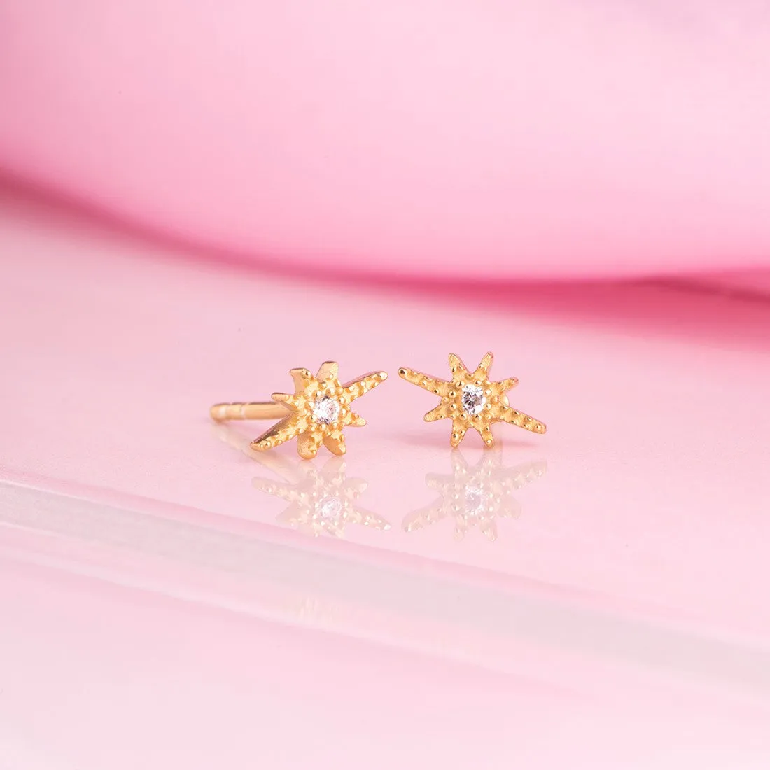 Elongated Star CZ Studded 925 Sterling Silver Earrings