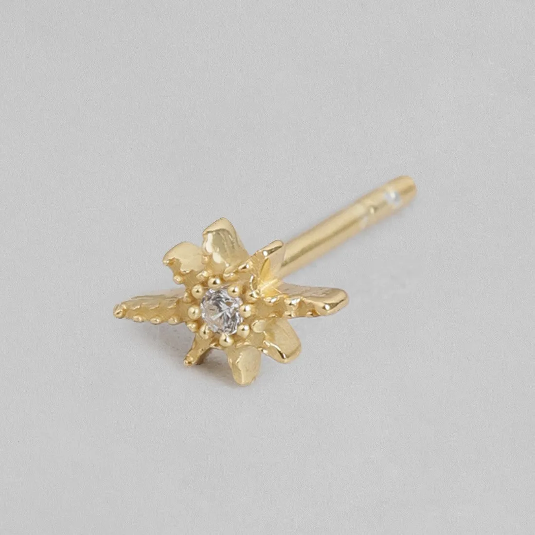 Elongated Star CZ Studded 925 Sterling Silver Earrings