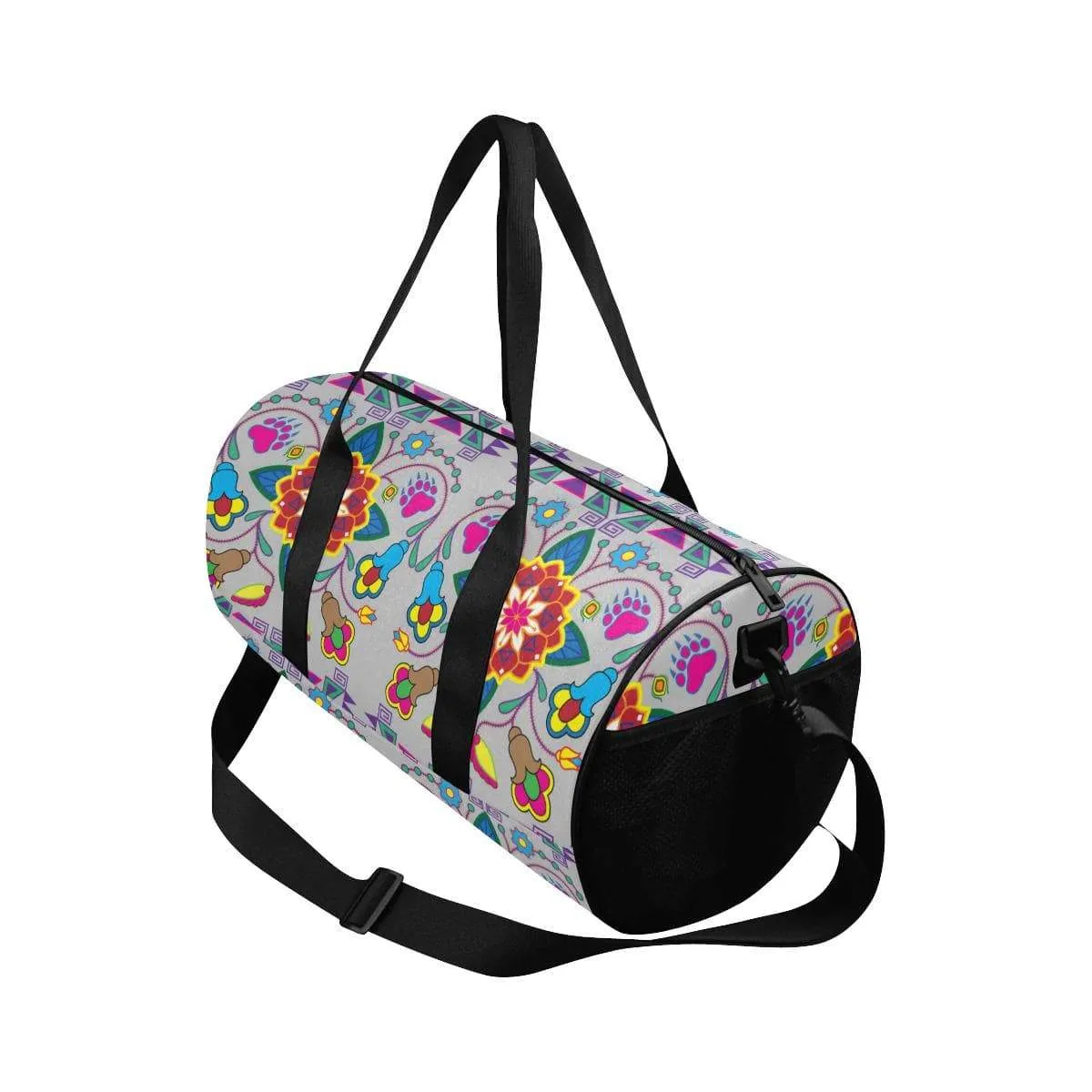 Geometric Floral Winter - Gray Duffle Bag