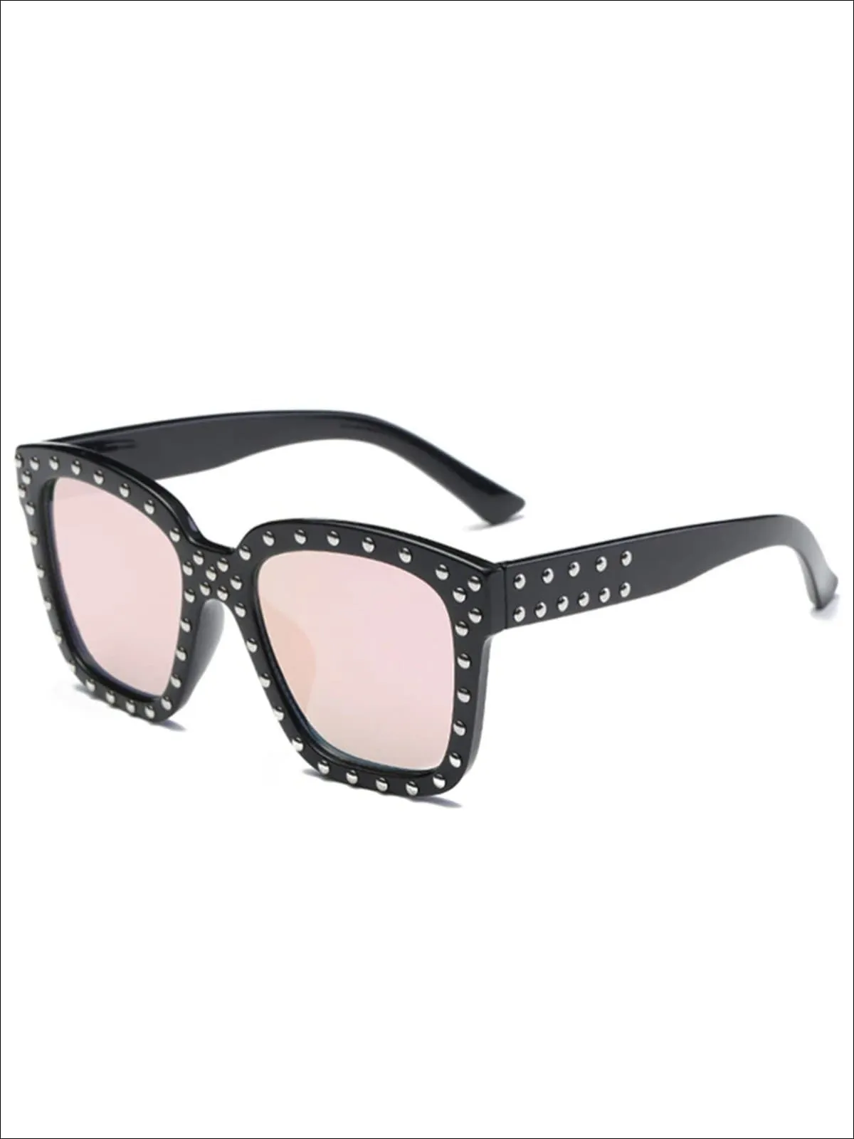 Girls Studded Square Frame Sunglasses