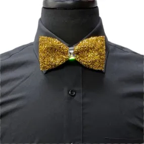 Gold Embellished Rhinestone Bow-Tie