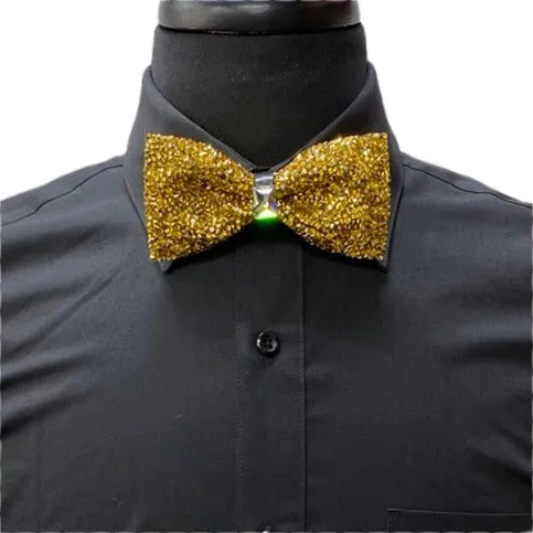 Gold Embellished Rhinestone Bow-Tie