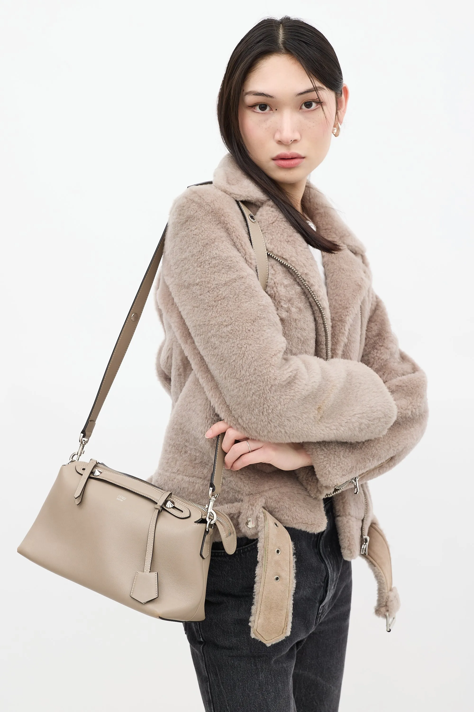 Grey Leather By The Way Bag