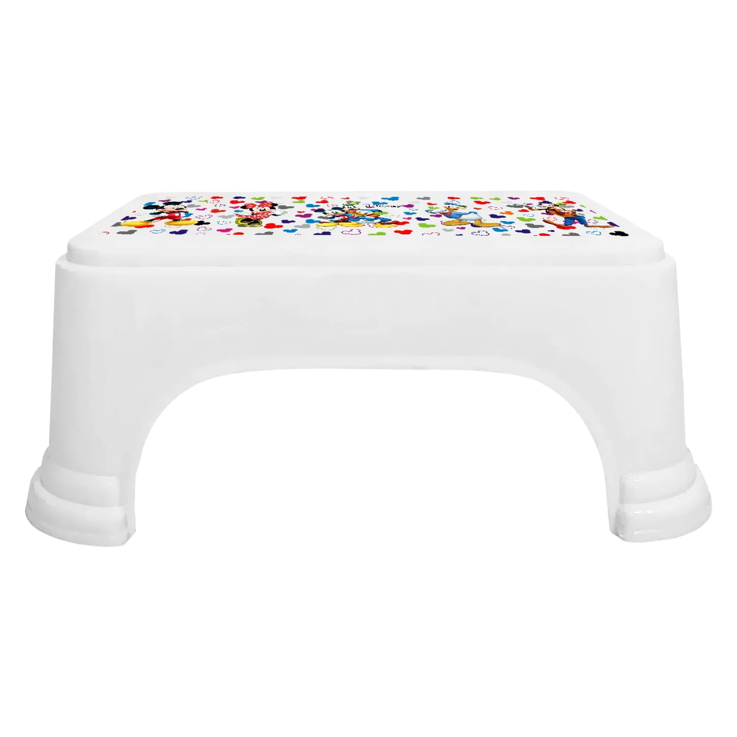 Heart Home Disney Team Mickey Print Bathroom Stool|Durable Plastic Stool for Kitchen|Stool for Kids|Patla for Toilet|Pack of 3 (Multicolor)