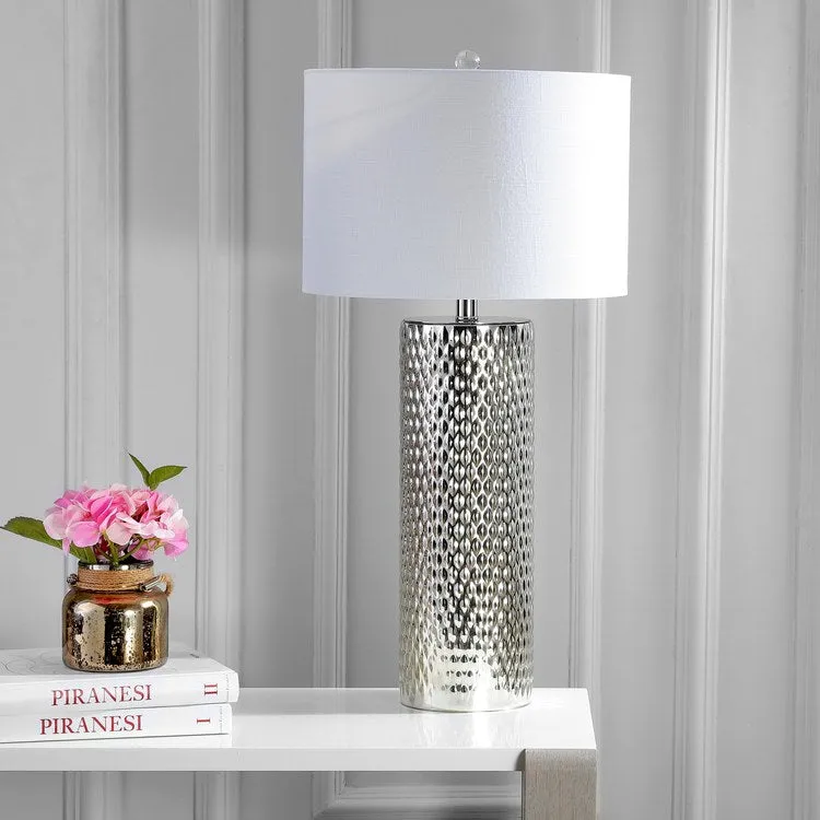 Isabella Glass Table Lamp - Silver