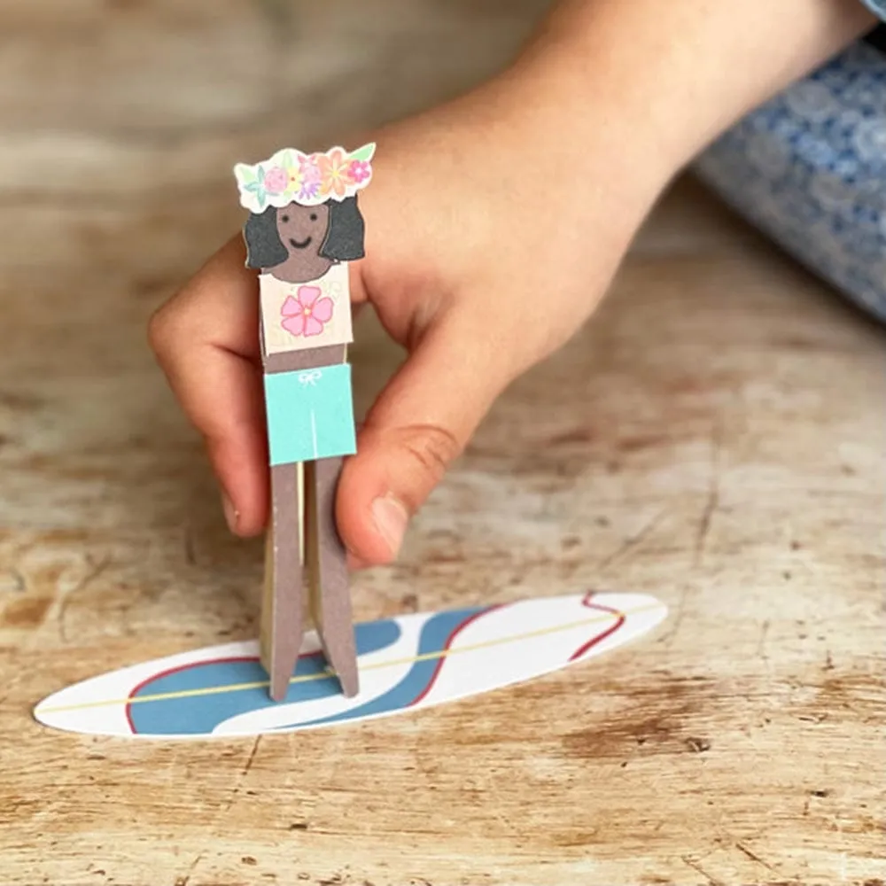 Make Your Own Surfer Peg Doll Kit