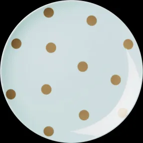 Melamine Blue Side Plate with Gold Polka Dots