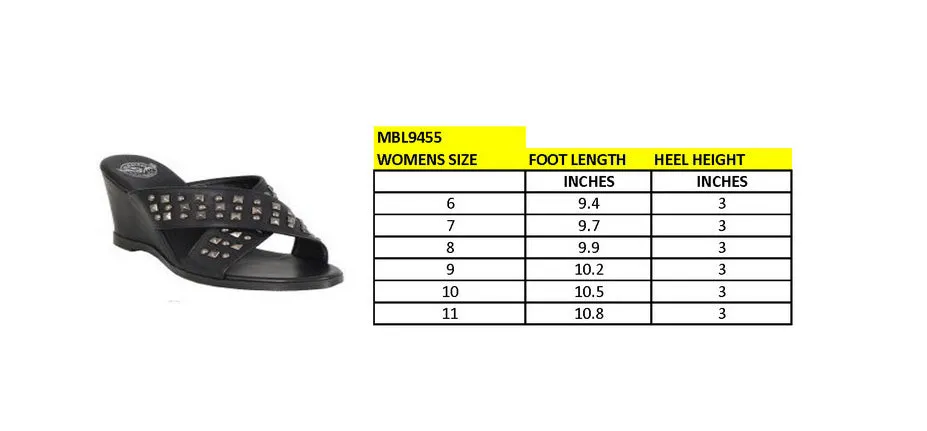Milwaukee Leather MBL9455 Women's Black Studded Crossover Strap