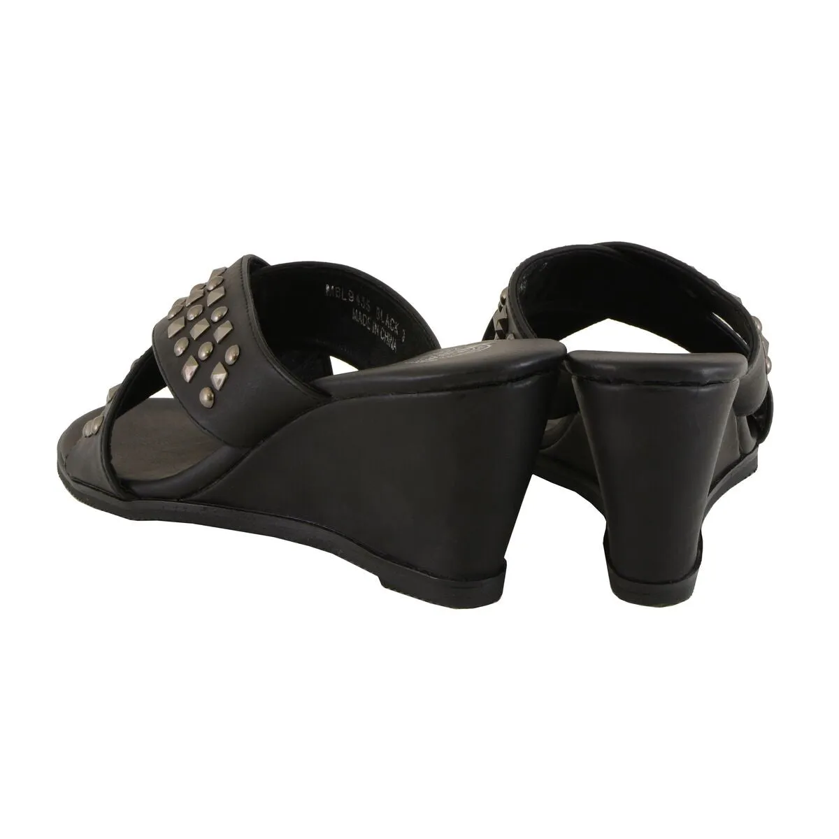 Milwaukee Leather MBL9455 Women's Black Studded Crossover Strap
