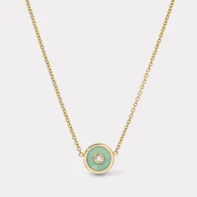 Mini Compass Pendant with Green Turquoise