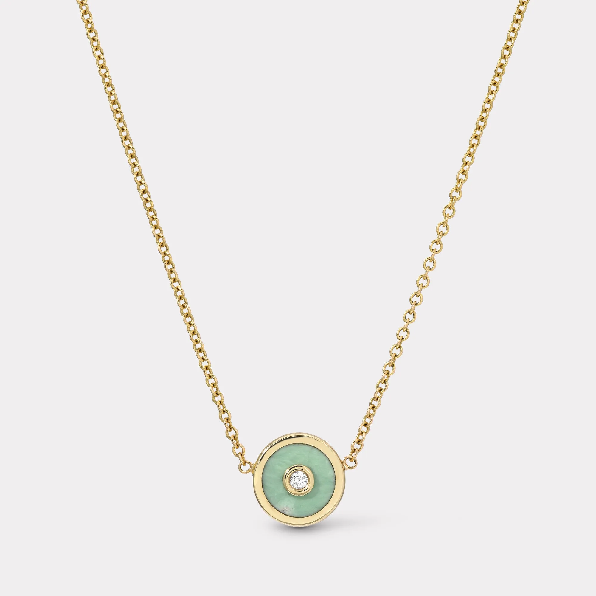 Mini Compass Pendant with Green Turquoise