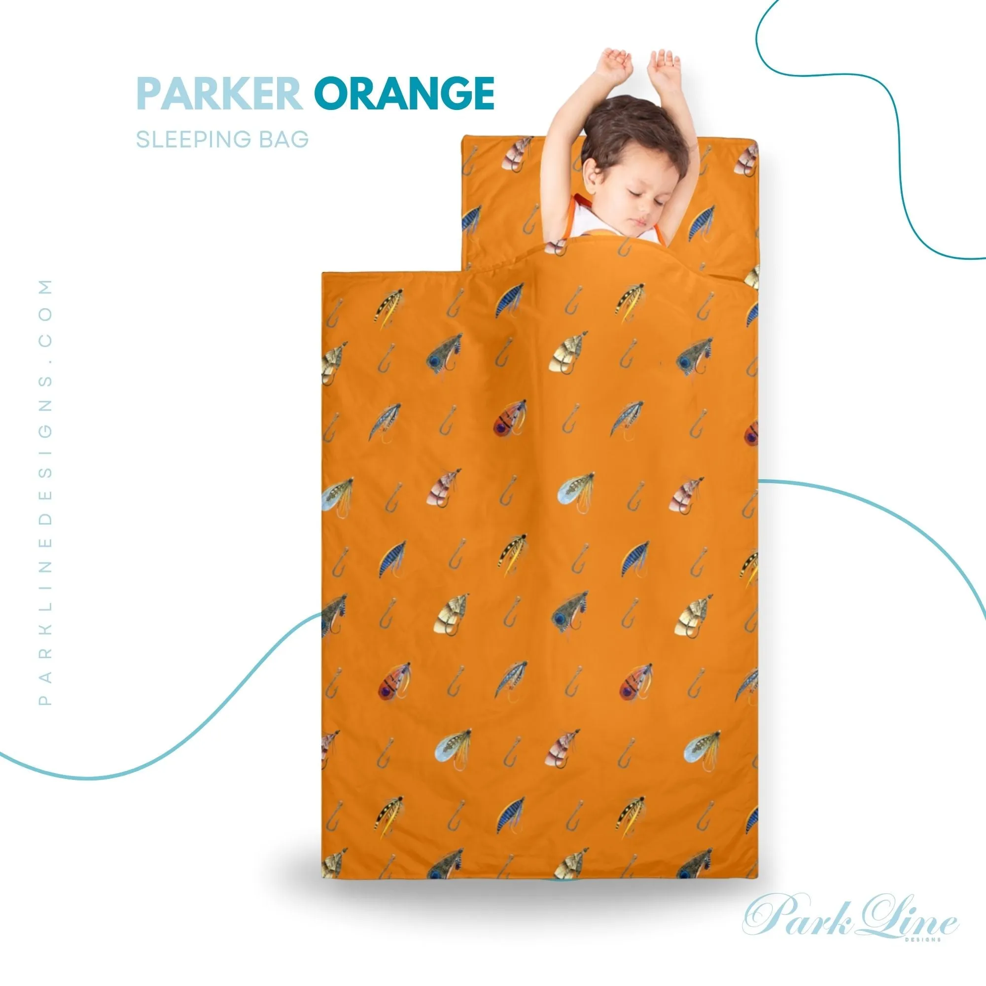 Orange Camo Kids' Long Sleeping Bag | A Catchy Blend of Comfort & Style | Lightweight and Durable Sleeping Bag for Kids