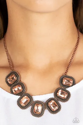 Paparazzi Iced Iron - Copper Necklace