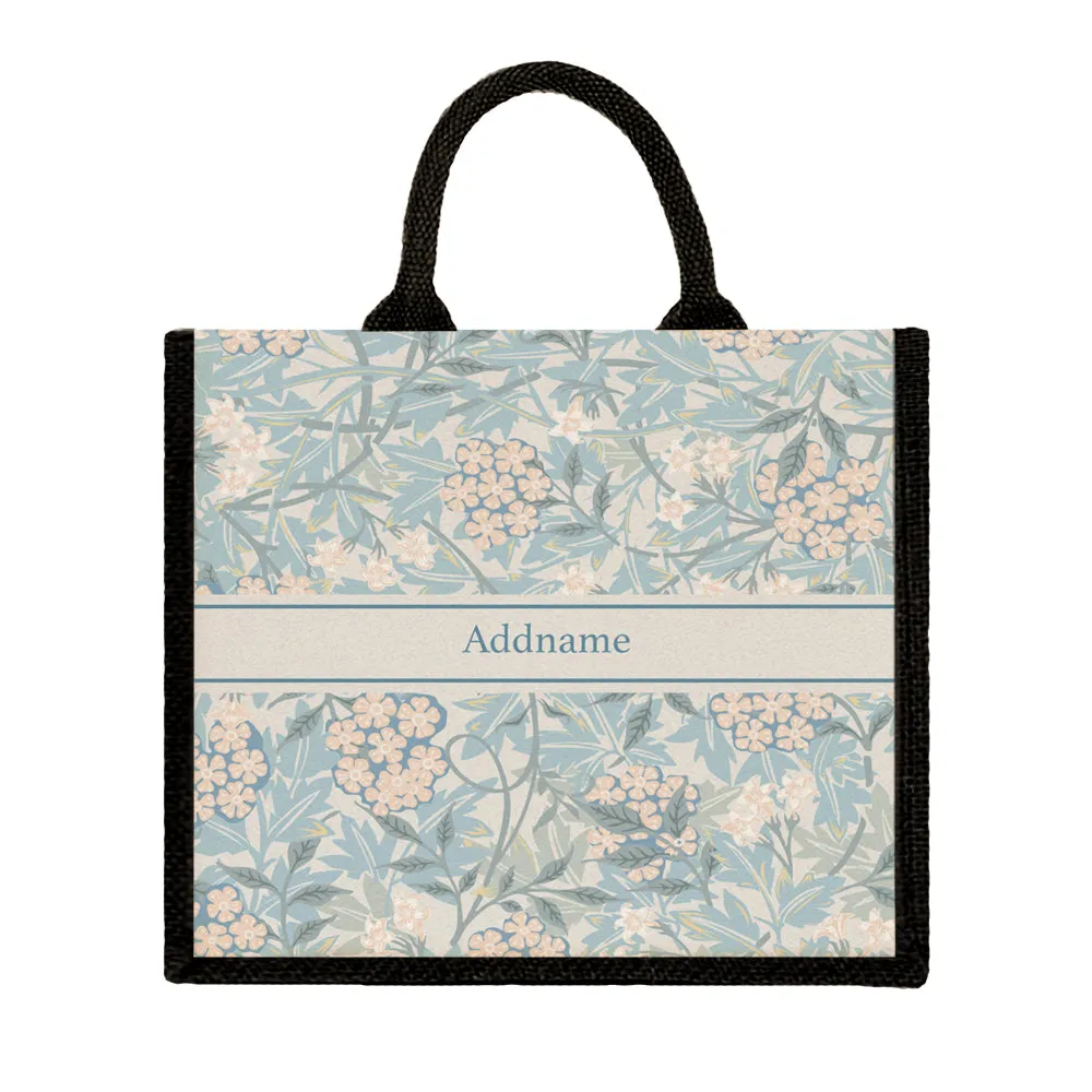 Pastel Flora Jute Tote Bag