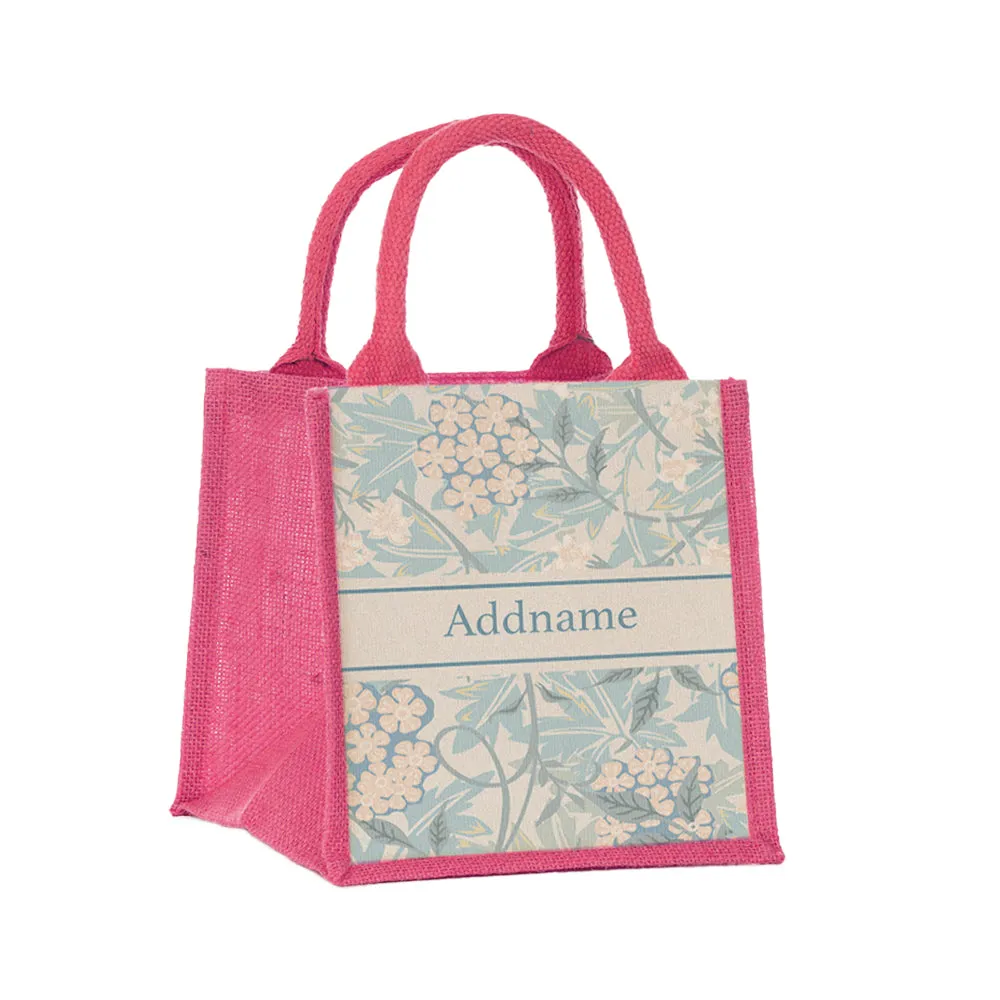 Pastel Flora Jute Tote Bag