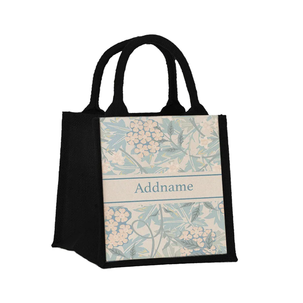 Pastel Flora Jute Tote Bag