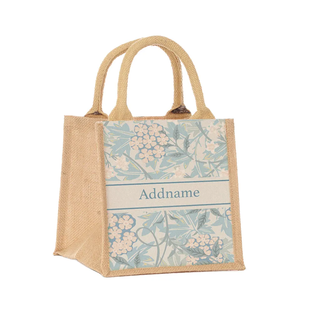 Pastel Flora Jute Tote Bag