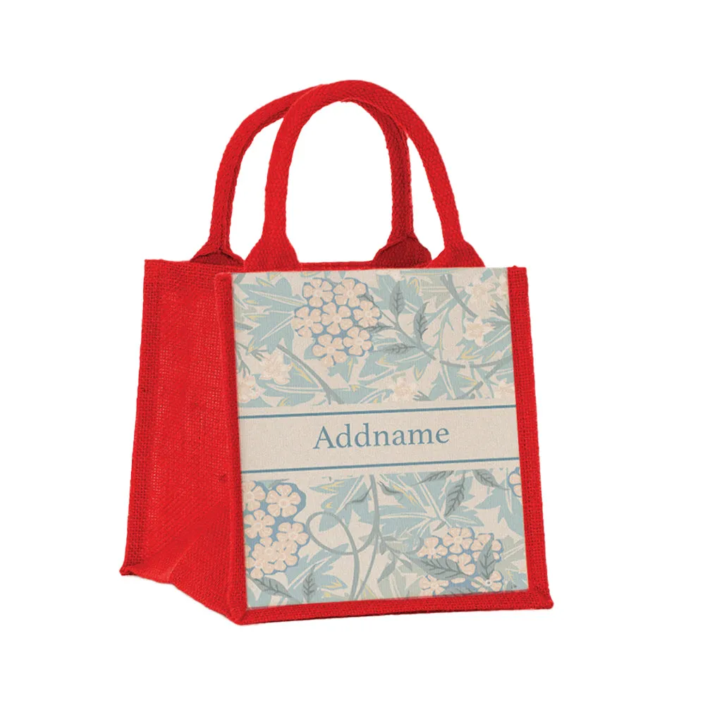 Pastel Flora Jute Tote Bag