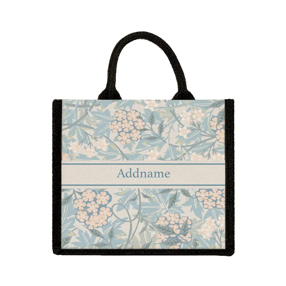 Pastel Flora Jute Tote Bag