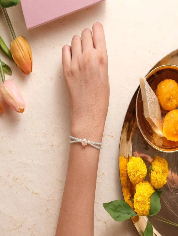 Pearl Daisy Bhai-Bhabhi Bracelet Rakhi Set (Set of 2)