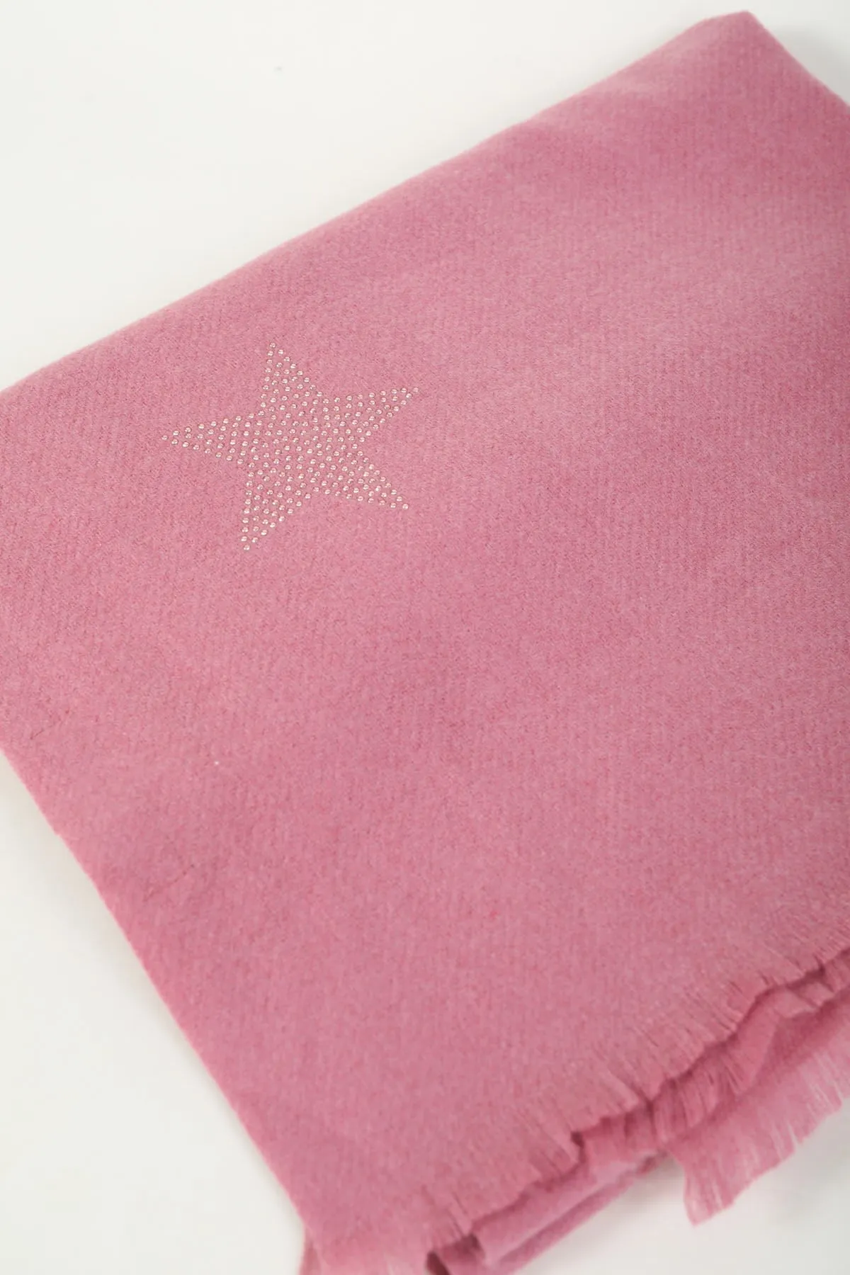 Pink Star Embellished Scarf