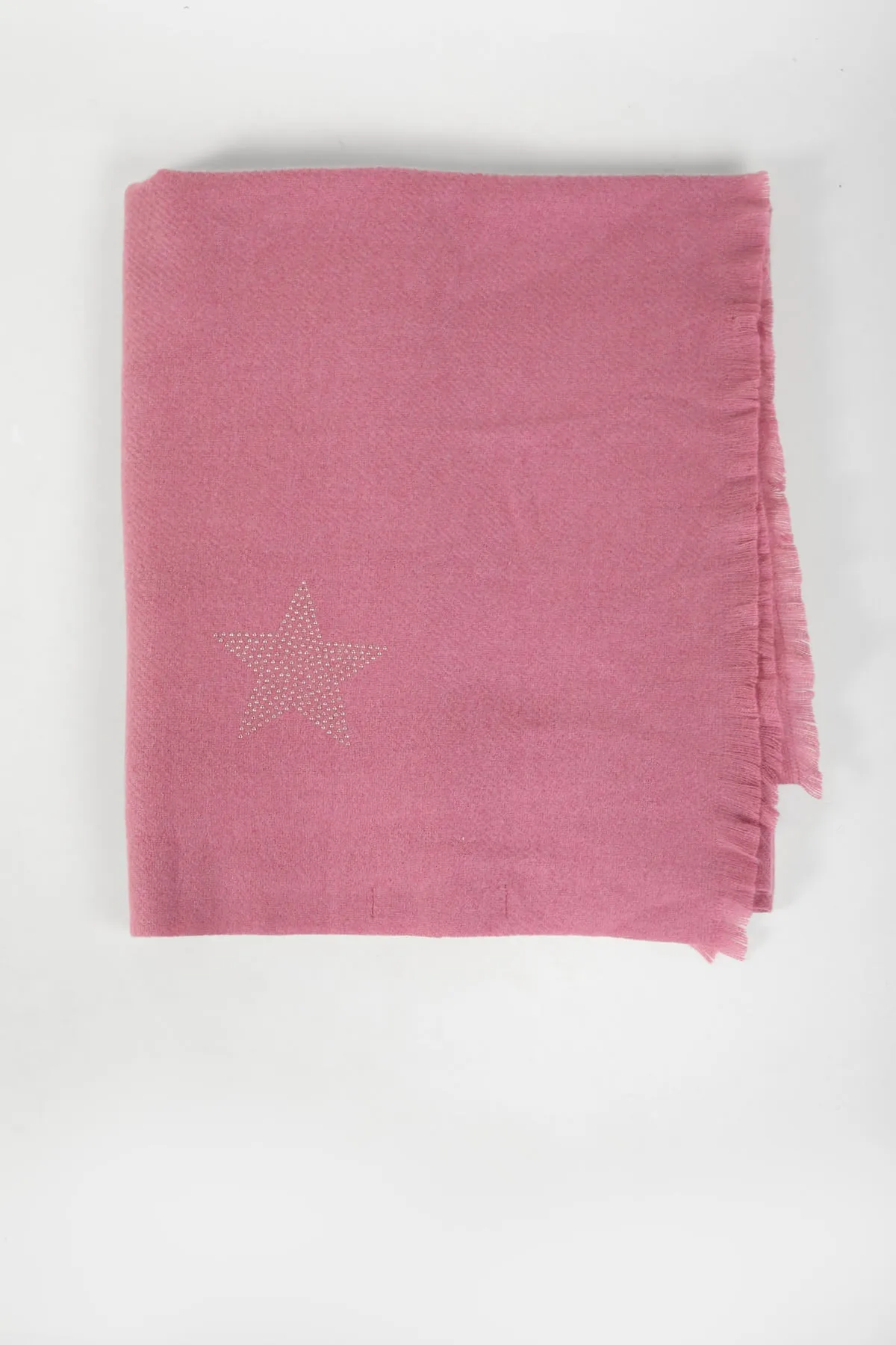 Pink Star Embellished Scarf