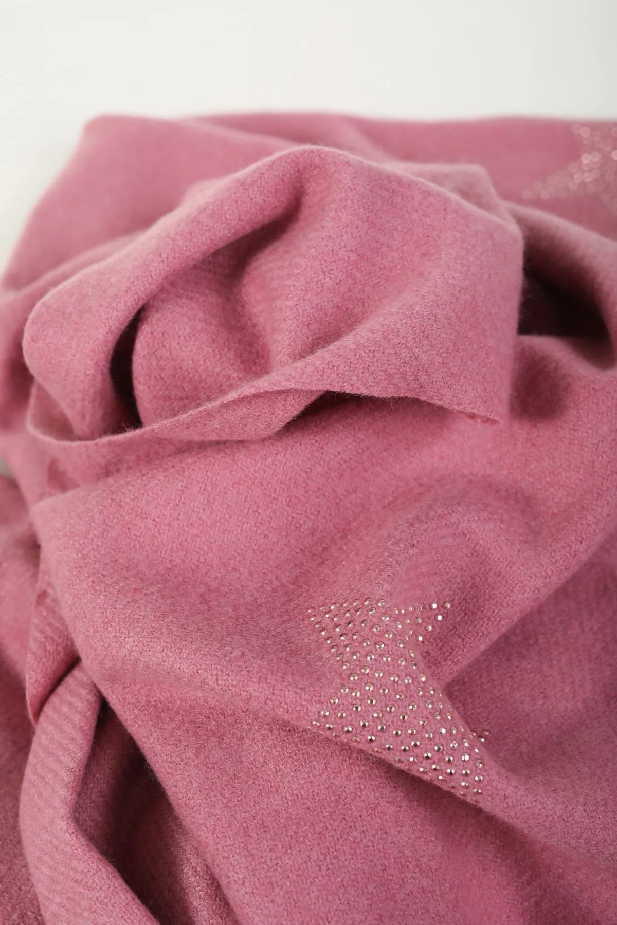 Pink Star Embellished Scarf