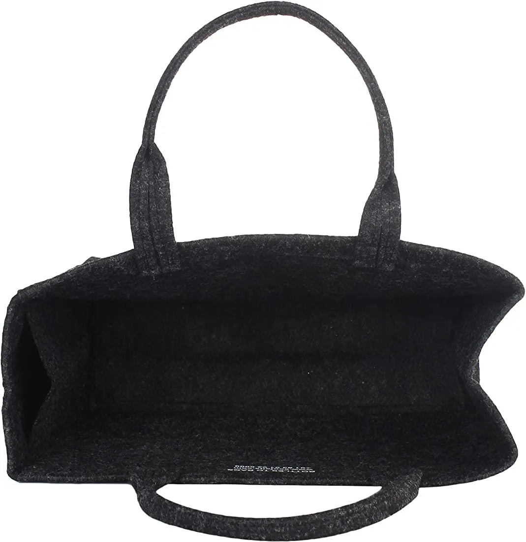 Reusable Grocery Shopping Bags, Foldable Tote Bags, Multifunctional Felt Small Capacity Women Shoulder Bag Shopping Storage Pouch - Dark Grey S3422927